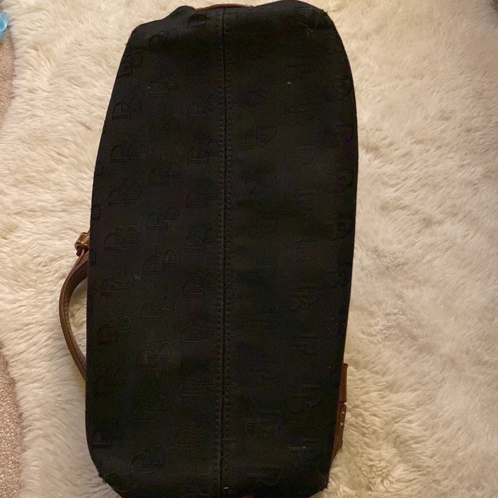 Vintage authentic Dooney and Bourke black canvas and leather drawstring … - Picture 11 of 11